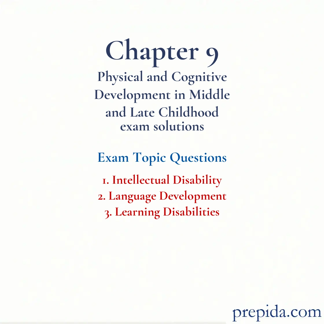 Exam Materials: Intellectual Disability and Language Development