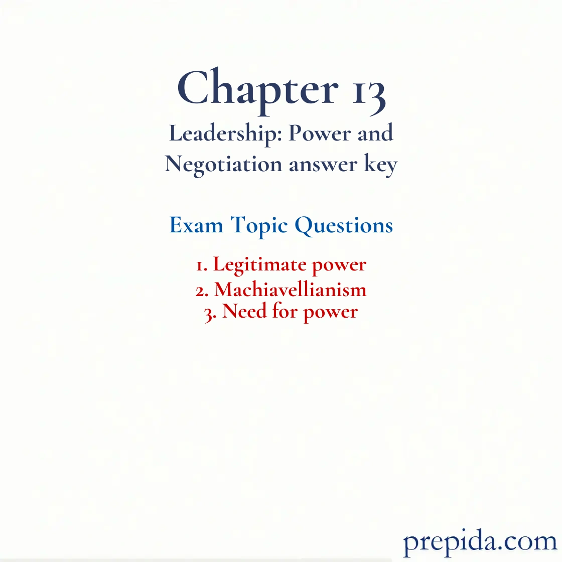 Legitimate power and Machiavellianism final exam questions