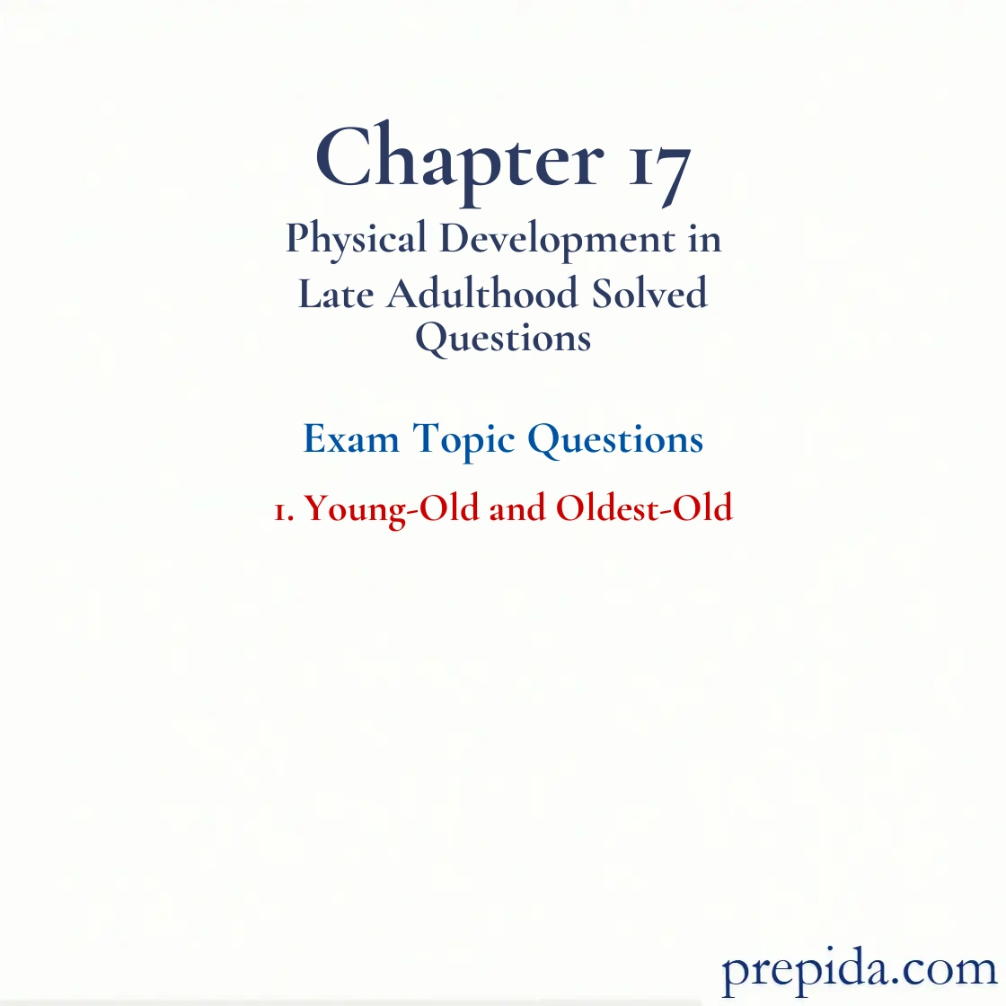 Final Exam: Young-Old and Oldest-Old