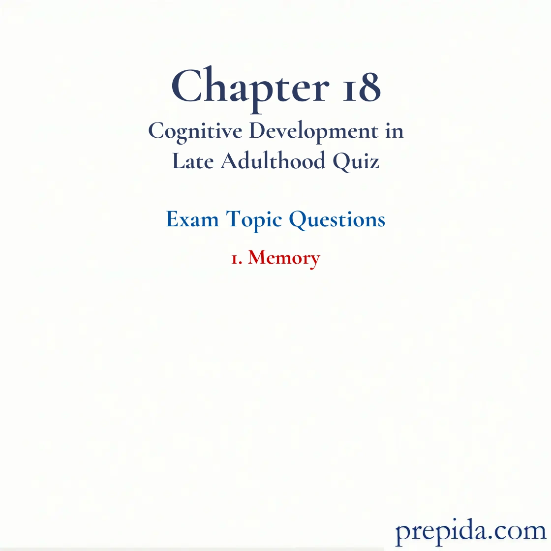 Answer Key: Memory