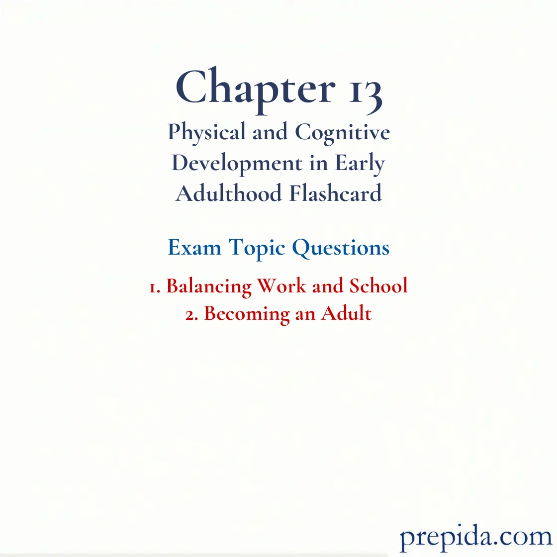 Exam Materials: Balancing Work and School and Becoming an Adult