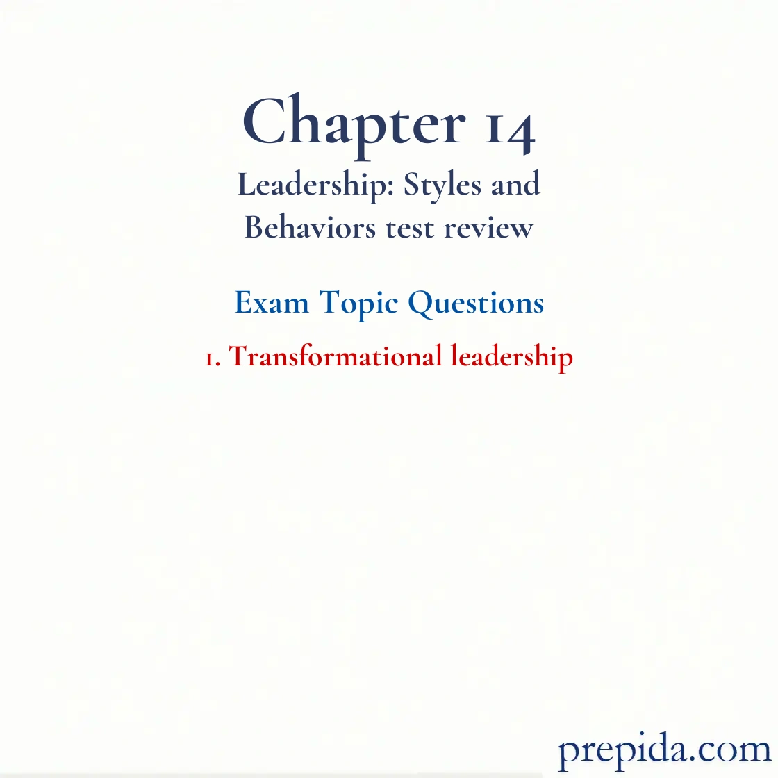 Transformational Leadership MCQs Exam Questions Answers Transformational leadership Final Test Set