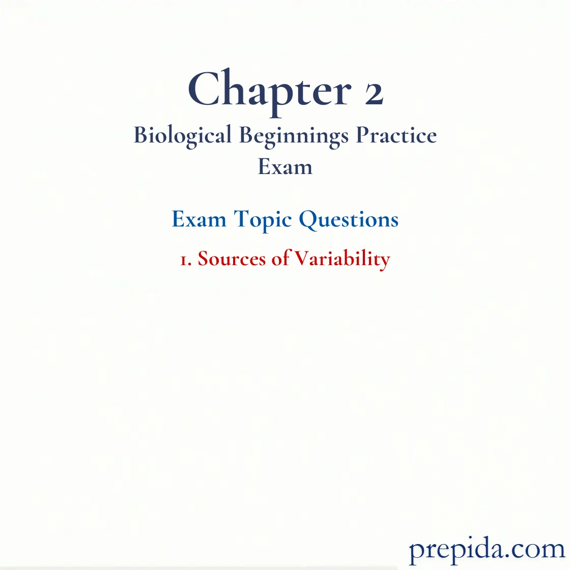 Exam Review: Sources of Variability